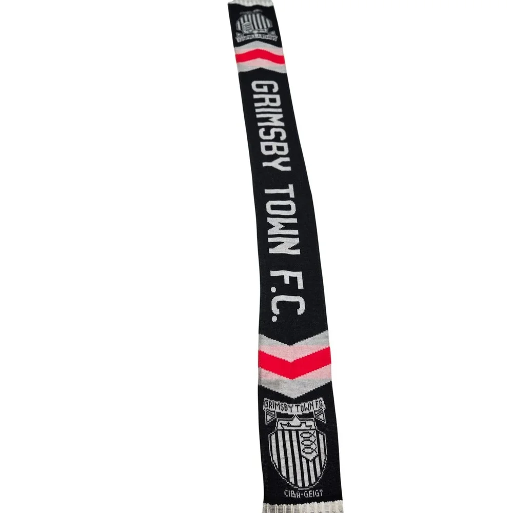 Vintage Grimsby Town FC Soccer Scarf Ciba Geigy 90s English Football Blokecore